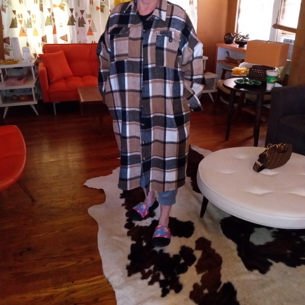 Flanel long jacket